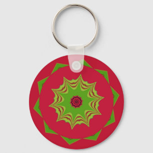 Porte-clés motif ethnique d'Afrique rouge