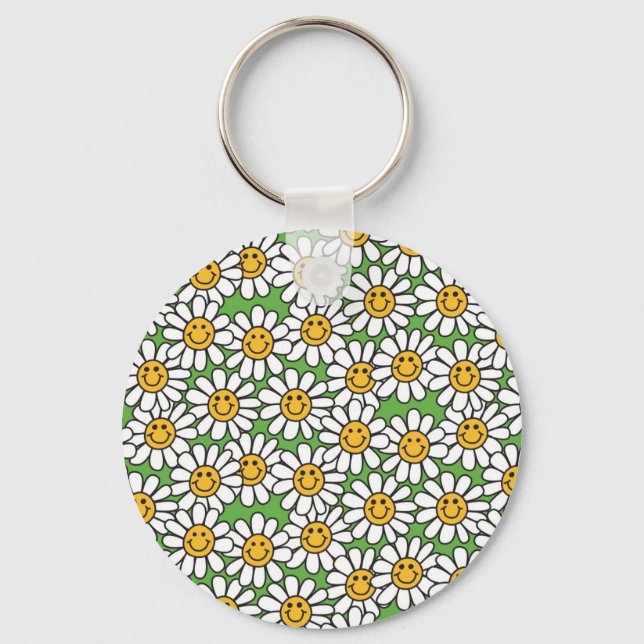Porte-clés Motif Fleurs marguerites (Recto)