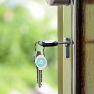 Porte-clés Motif Flocons de Neige Bleu Turquoise Doux Gel Hiv