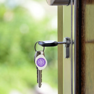 Porte-clés Motif Flocons de Neige Violets Magique Vacances d'