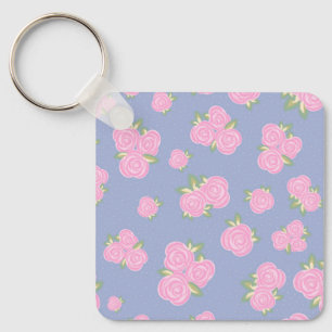 Porte-clés motif floral de roses vintage