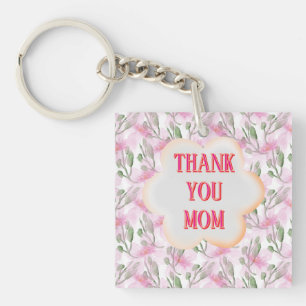 Porte-clés Motif floral personnalisé et aquarelle sur mesure 