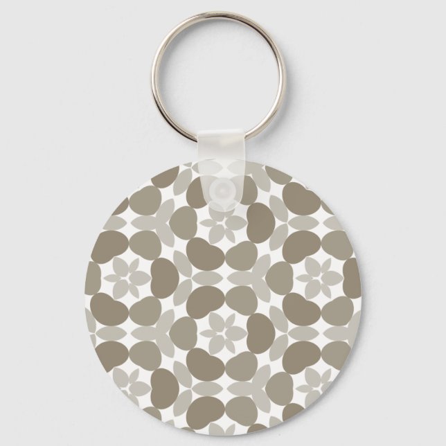 Porte-clés motif floral rétro (Recto)