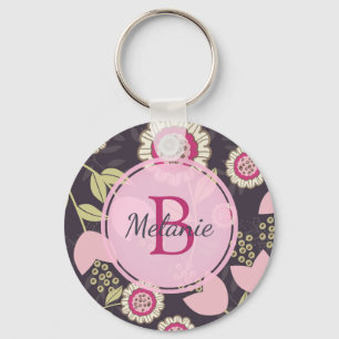 Porte-clés Motif floral rose moderne Tulip Personnalisé