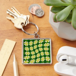 Porte-clés Motif frangipanier jaune