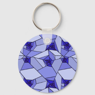Porte-clés Motif géométrique abstrait bleu
