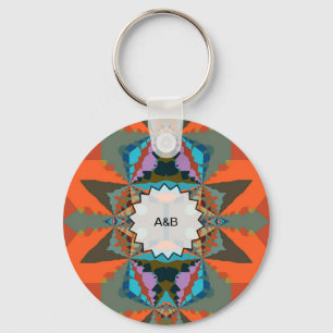 Porte-clés Motif géométrique coloré de l'Ouest du Sud