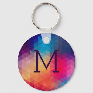Porte-clés Motif géométrique en mosaïque moderne colorée