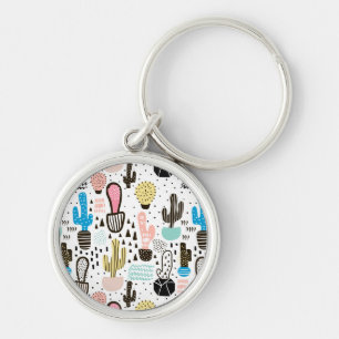 Porte-clés Motif géométrique moderne de Cactus