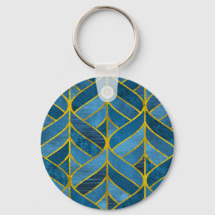 Porte-clés Motif Gold Blue Grunge