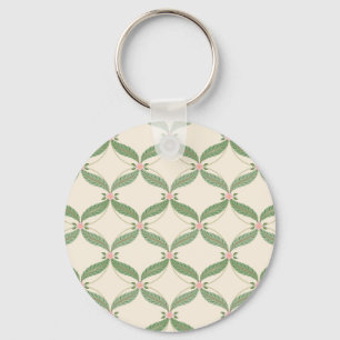 Porte-clés Motif Grille Fleurs Feuilles simples