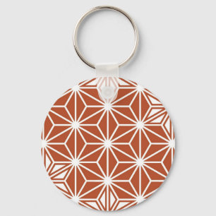 Porte-clés Motif japonais Asanoha - terre cuite