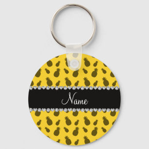 Porte-clés Motif jaune nommé personnalisé d'ananas