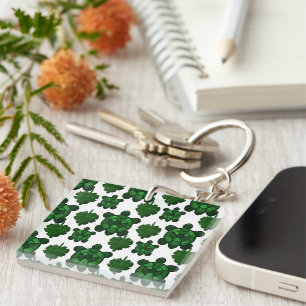 Porte-clés Motif joli de tortue et de feuilles