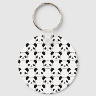 Porte-clés Motif Kawaii Panda En Noir Et Blanc