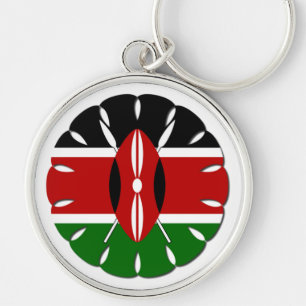 Porte-clés Motif kenyan rond : un symbole national