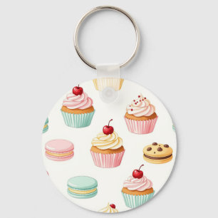 Porte-clés Motif Macaron Cupcake Sucré