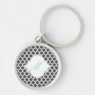 Porte-clés Motif marocain gris avec Porte - clés Monogrammes