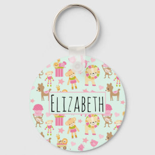 Porte-clés Motif mignon avec Animaux et Jouets heureux