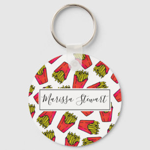 Porte-clés Motif mignon de pommes frites de fin gourmet