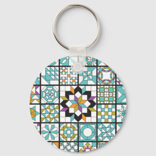 Porte-clés Motif moderne d'édredon d'échantillonneur de