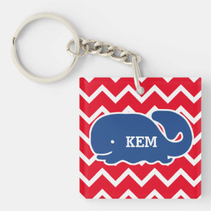 Porte-clés Motif nautique personnalisé de Chevron de baleine
