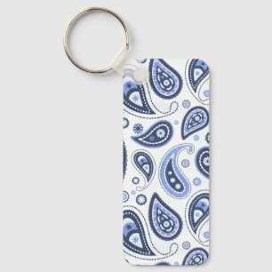 Porte-clés Motif Paisley Bleu