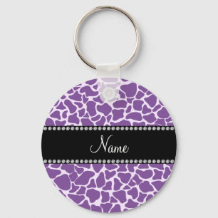 Porte-clés Motif pourpre nommé personnalisé de girafe