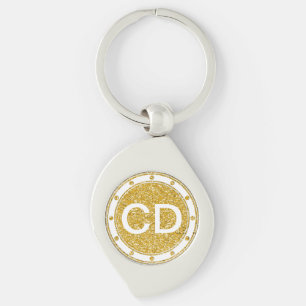 Porte-clés Motif PURE GOLD Splatter + votre image & monogramm