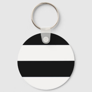 Porte-clés Motif rayé noir et blanc classique