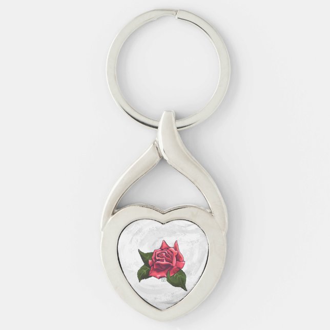 Porte-clés Motif rose (Devant)