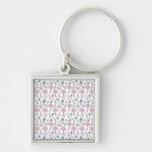 Porte-clés Motif rose flamingo sans couture sur arrière - pla