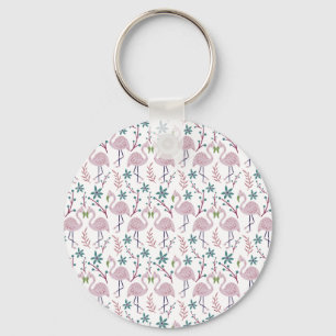 Porte-clés Motif rose flamingo sans couture sur arrière - pla