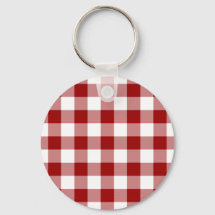 Porte-clés Motif rouge et blanc En vichy