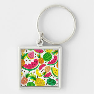 Porte-clés Motif rouge et jaune de fruit tropical