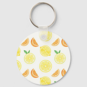 Porte-clés Motif sans couture de tranches de citrus frais