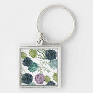 Porte-clés Motif succulent de collection de bonheur de plante
