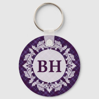 Porte-clés Motif Tartan violet