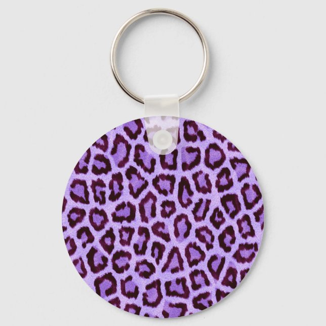Porte-clés Motif tendance de léopard violet (Recto)