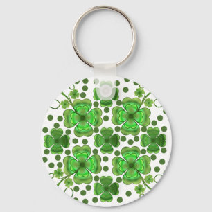 Porte-clés Motif Tourbillon et Trèfle Vert Métallisé Personna