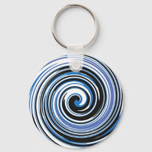 Porte-clés Motif tourbillon noir et bleu