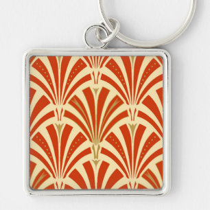 Porte-clés Motif ventilateur Art déco - mandarin orange