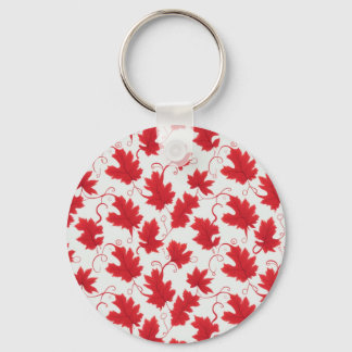 Porte-clés Motif vibrant de feuille d'érable rouge