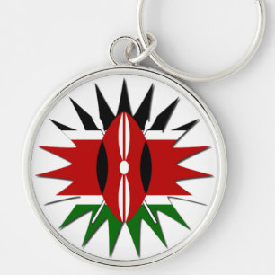 Porte-clés Motif vibrant du drapeau kenyan : une œuvre d'art