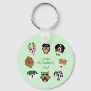 Porte-clés Motif visage de chien st patrick
