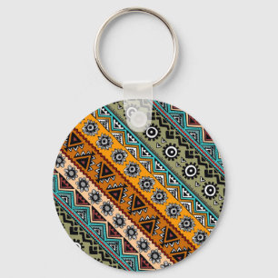 Porte-clés Motifs aztèques colorés design décoratif