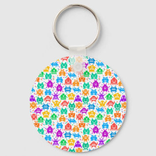 Porte-clés Motifs de monstres pixelisés colorés mignons