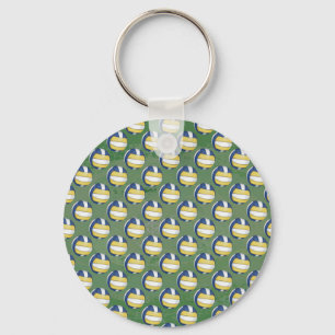 Porte-clés Motifs de volley-ball bleu et jaune