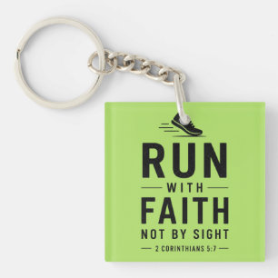 Porte-clés Motivation de course biblique pour coureur chrétie