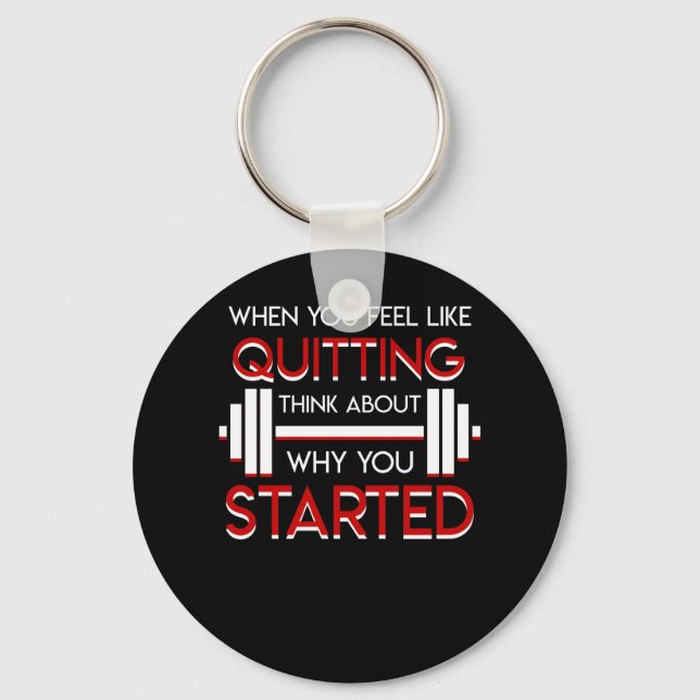 Porte-clés Motivation De L'Entraînement Gymnase Réfléchissez  (Recto)